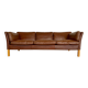 Danish mid-century vintage Mogens Hansen cognac brown leather sofa 60s