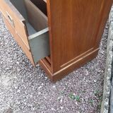 Storage cabinet locker with old wooden curtain
