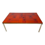 Mid-century red ceramic coffee table, Denmark, 1960s