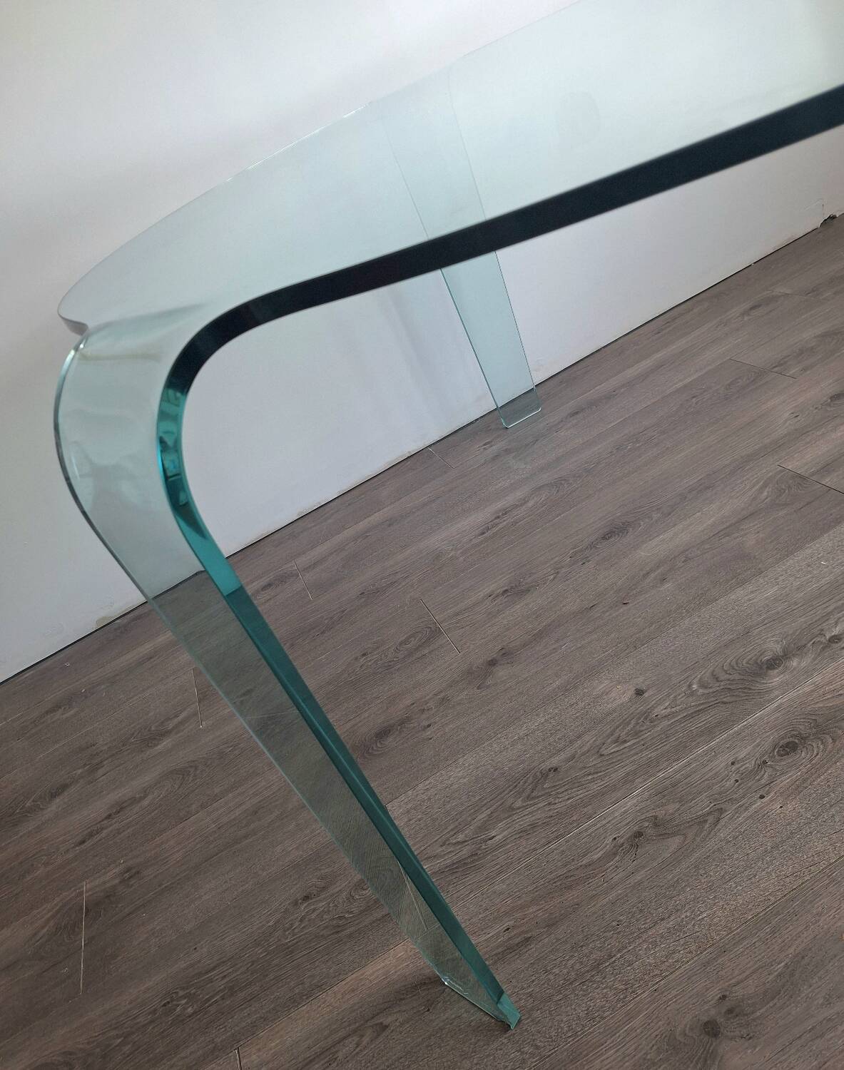 Fiam for Roche Bobois large vintage tripod glass table