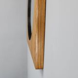 1970s Pair of Oak Large Square Mirrors, Czechoslovakia