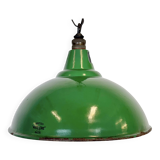 Industrial British Green Enamel Factory Pendant Lamp from Maxlume, 1960s