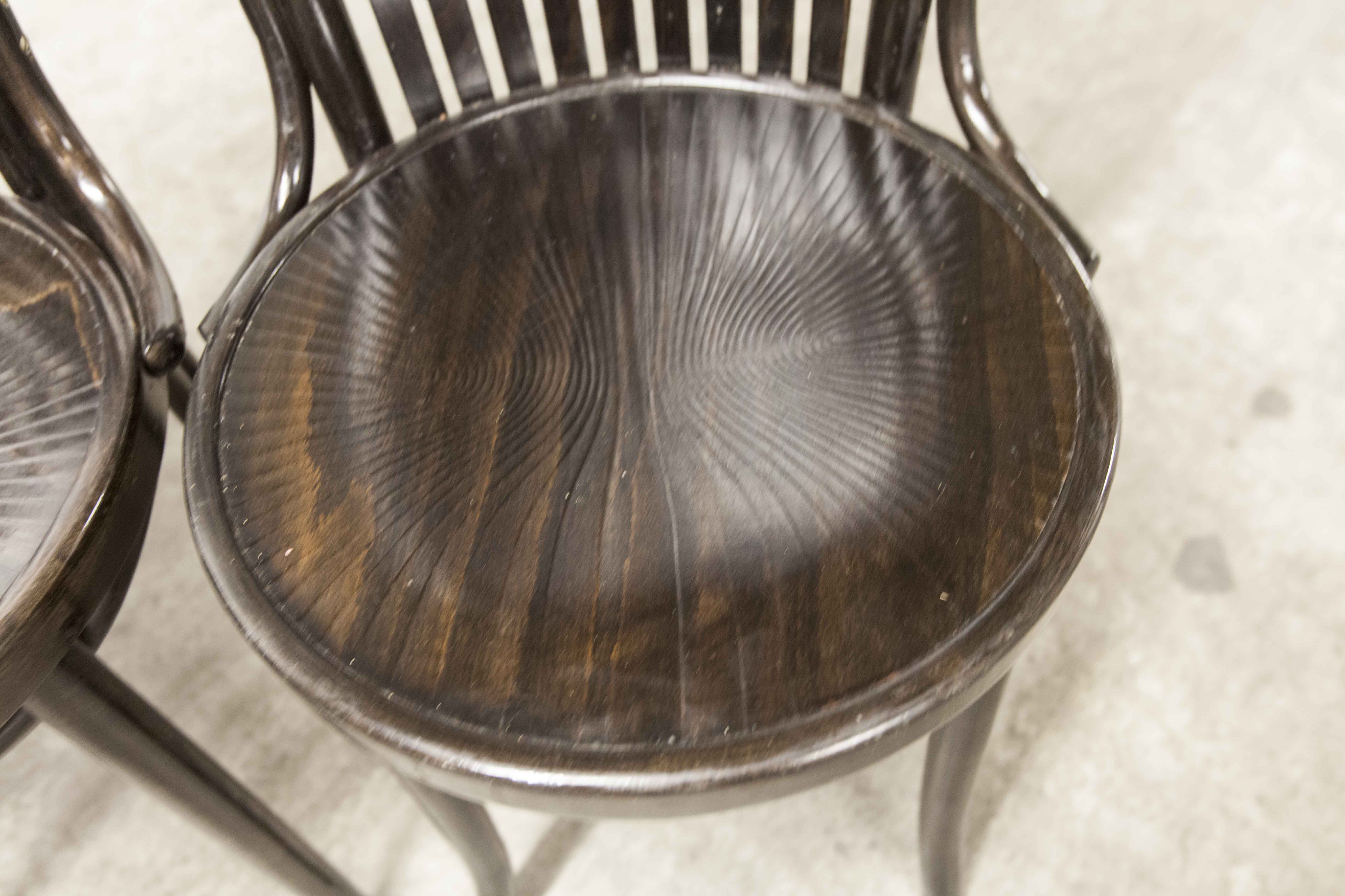 Set of 6 chairs Bistrot Baumann ref 22 curved wood