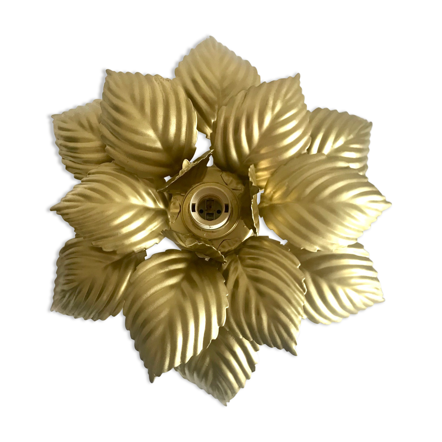 Wall lamp or ceiling lamp golden flower