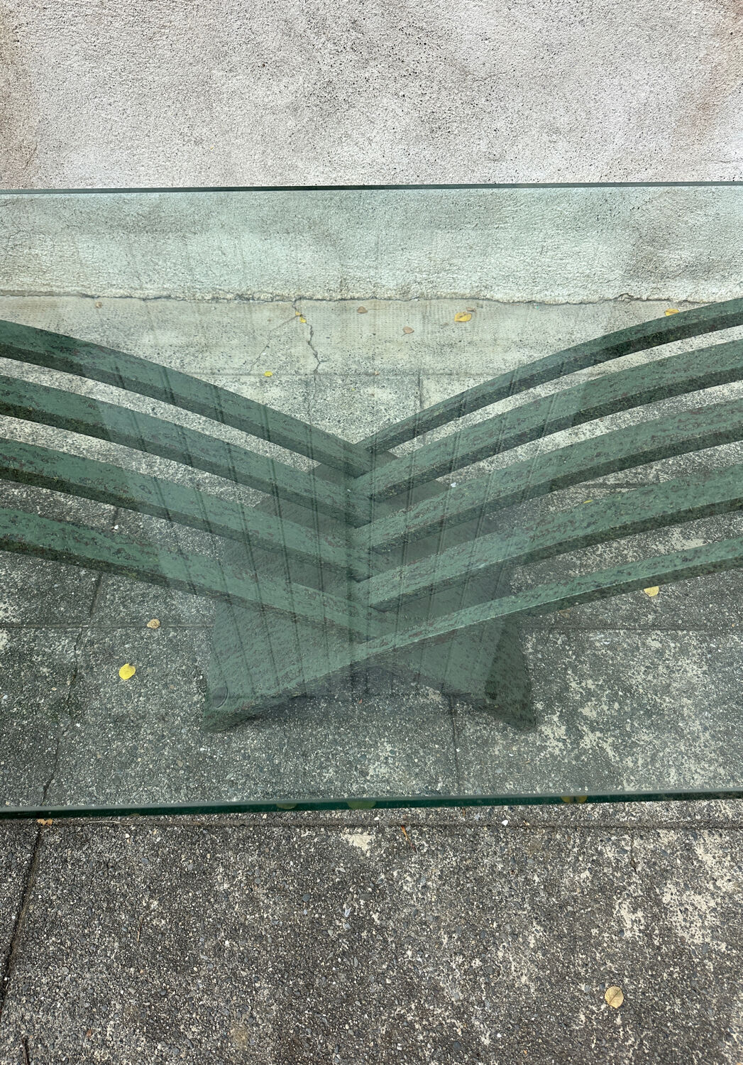 Vintage design coffee table in glass and bronze Vvv Valenti