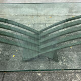 Vintage design coffee table in glass and bronze Vvv Valenti