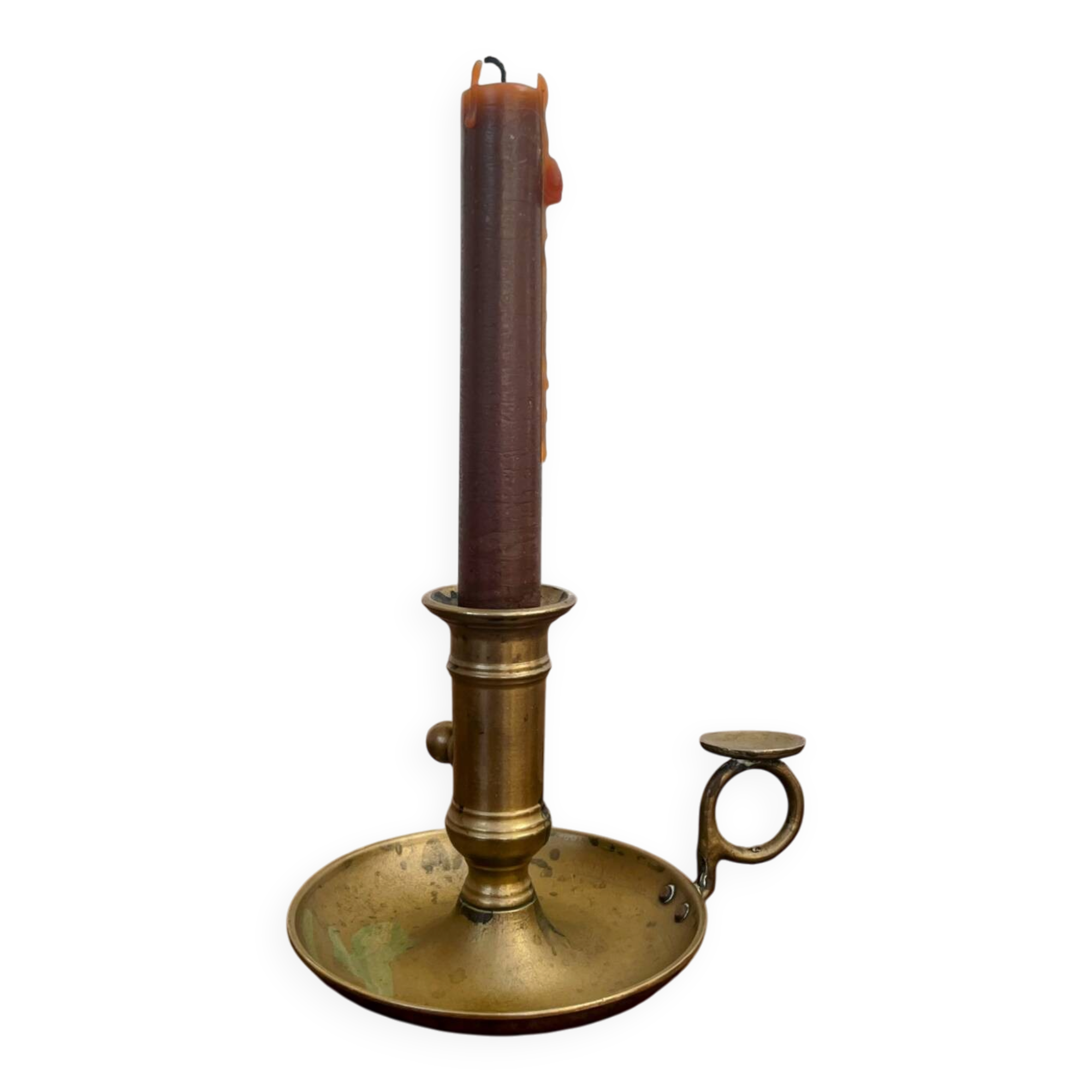 Antique push candle holder