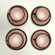Set of Four Ceramic Coffee Cups by Baldelli with Milk Jug and Sugar Bowl, Italy