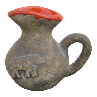 Pitcher f. triay in vallauris " with prehistoric decoration "