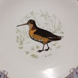6 flat plates Gien Marly "birds of the forests"