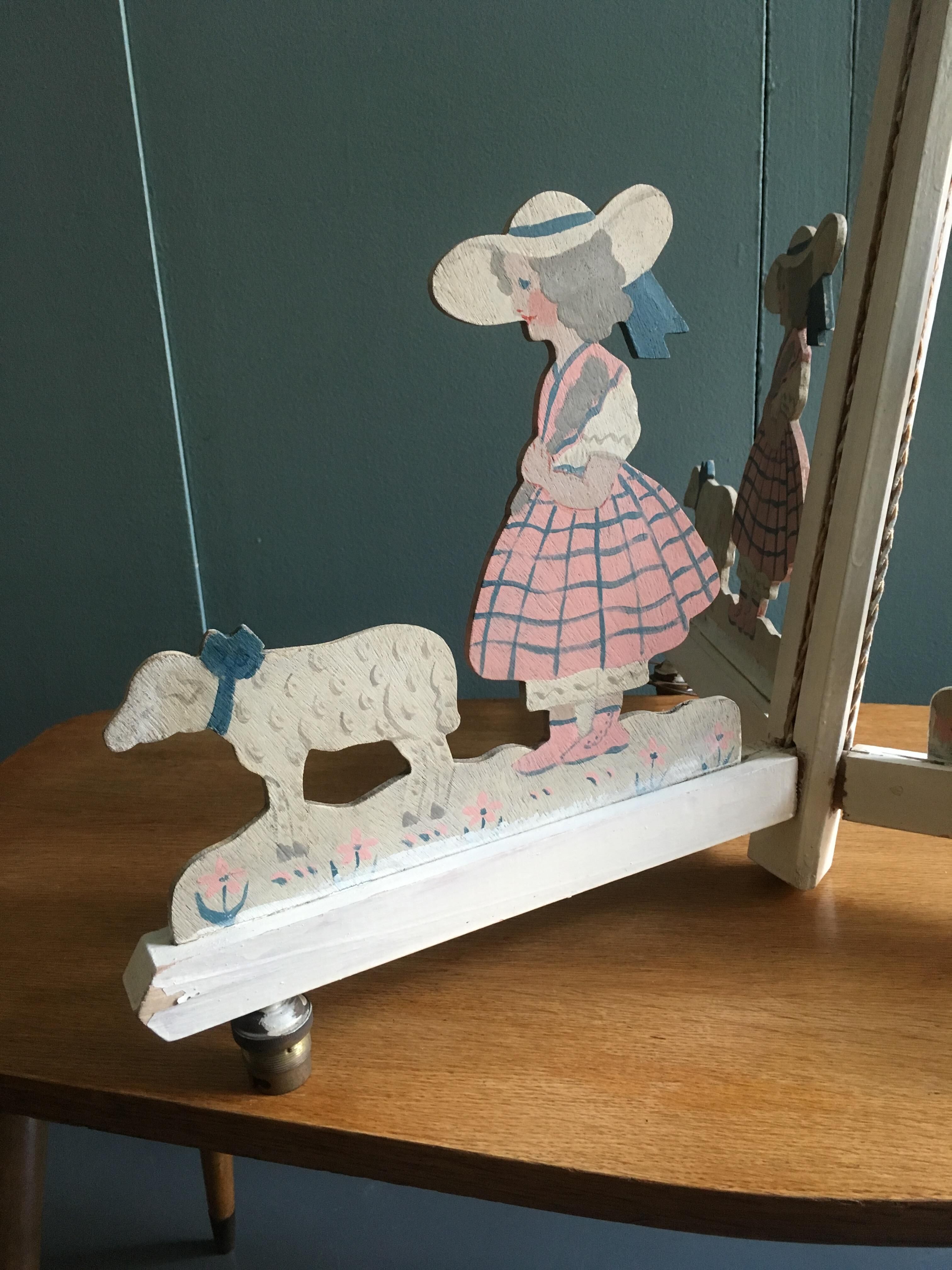 Rare children's room Art Deco style Bonnichon Bonton Bonpoint nursery chandelier