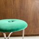 3-legged "Tacke" stool with velvet seat - from the 60s