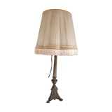 Old brass foot lamp and period lampshade
