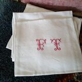 4 old monogrammed napkins