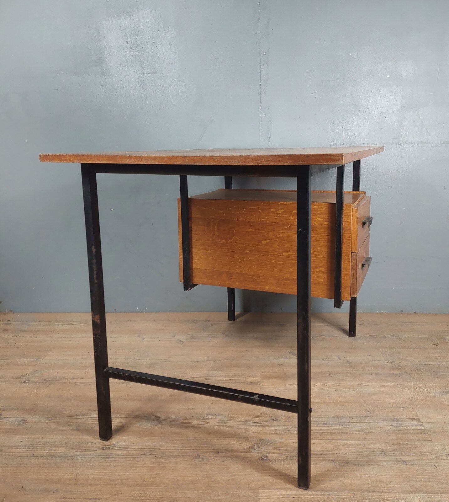 Vintage wood and iron desk