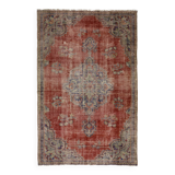 Turkish Anatolian Handmade Vintage Rug 244 cm x 158 cm