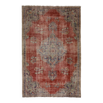 Turkish Anatolian Handmade Vintage Rug 244 cm x 158 cm