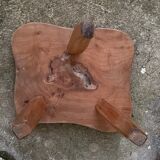 Vintage solid elm tripod stool 1960