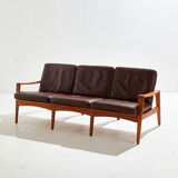Danish leather sofa set by Arne Wahl Iversen for Komfort