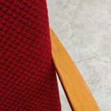 Pair of red Boomerang armchairs by Antonin Suman for Ton Bystrice Thonet