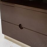 Mb16 brown lacquered chest by luigi caccia dominioni 70's azucena editor