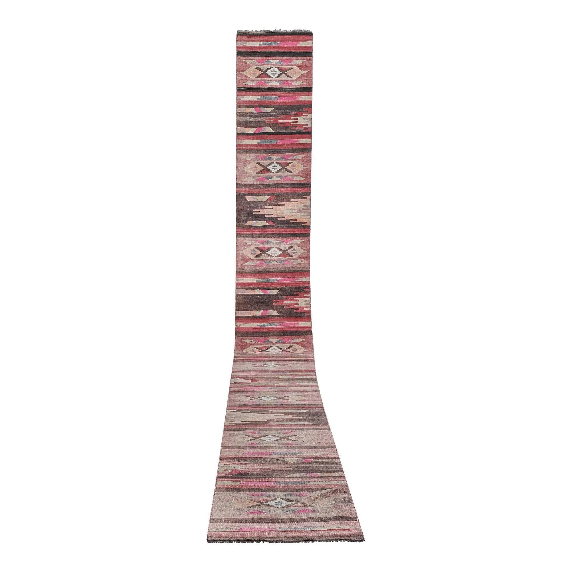 Vintage Turkish hallway rug 75x638 cm