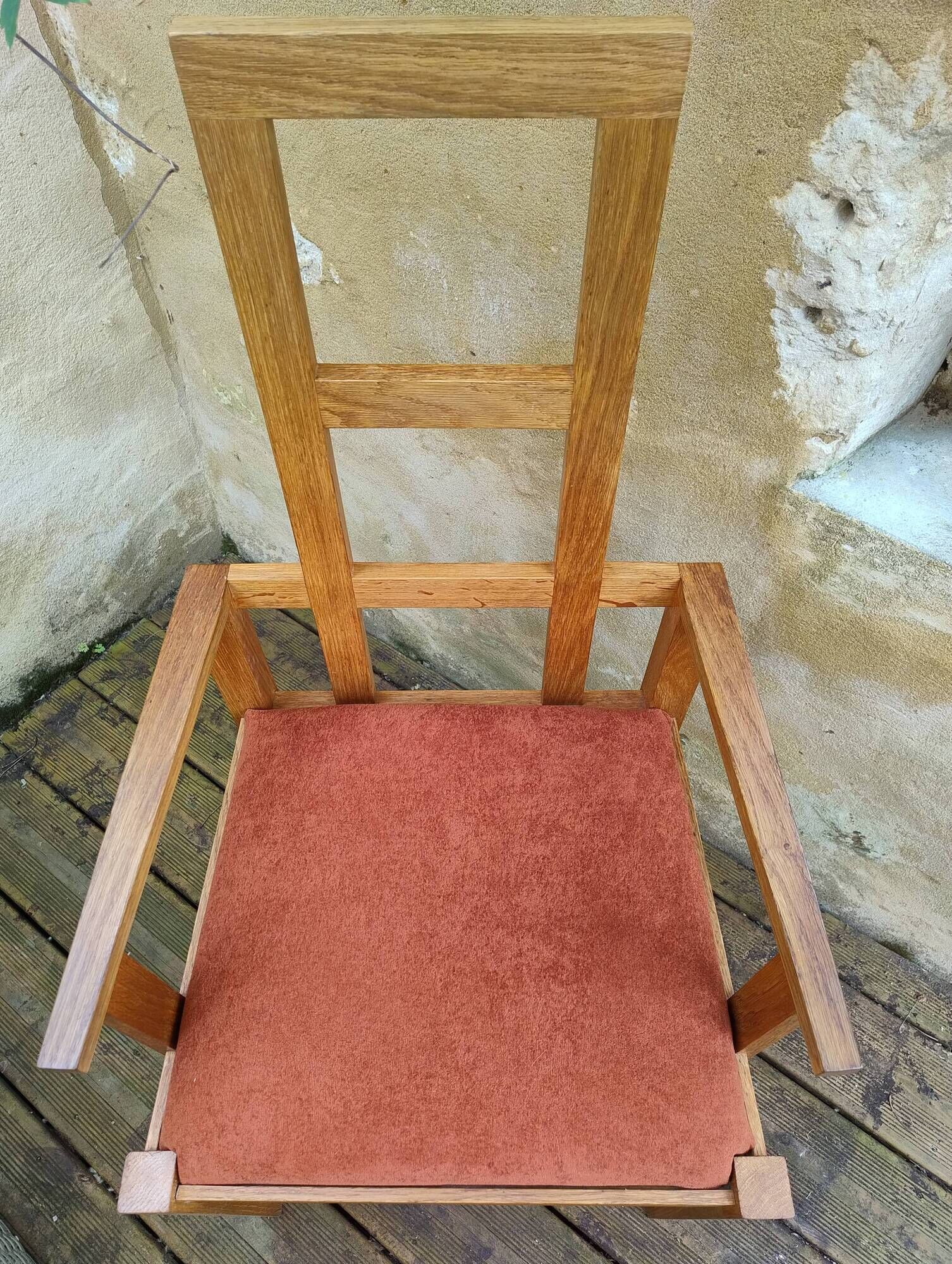 Vintage light oak armchair