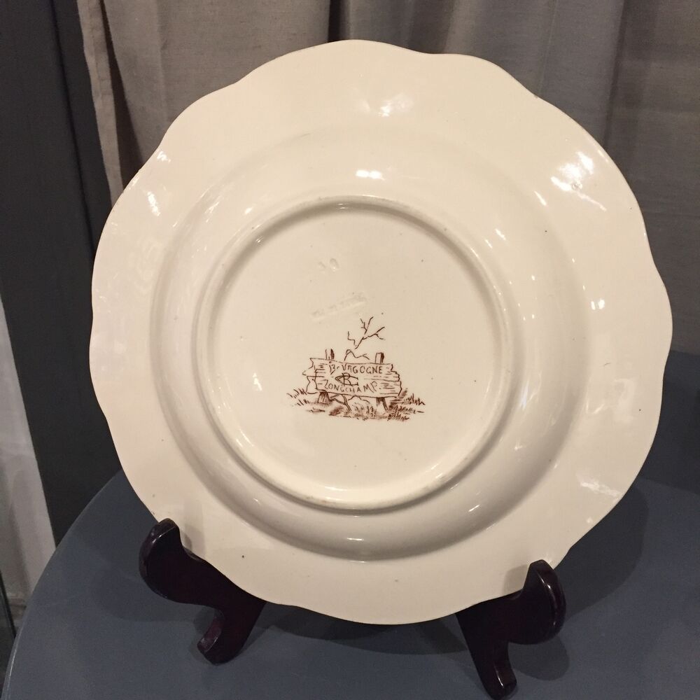 2 hollow plates iron earth model burgundy longchamp model hunting