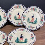 Six earthenware plates signed HB Quimper