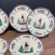 Six earthenware plates signed HB Quimper