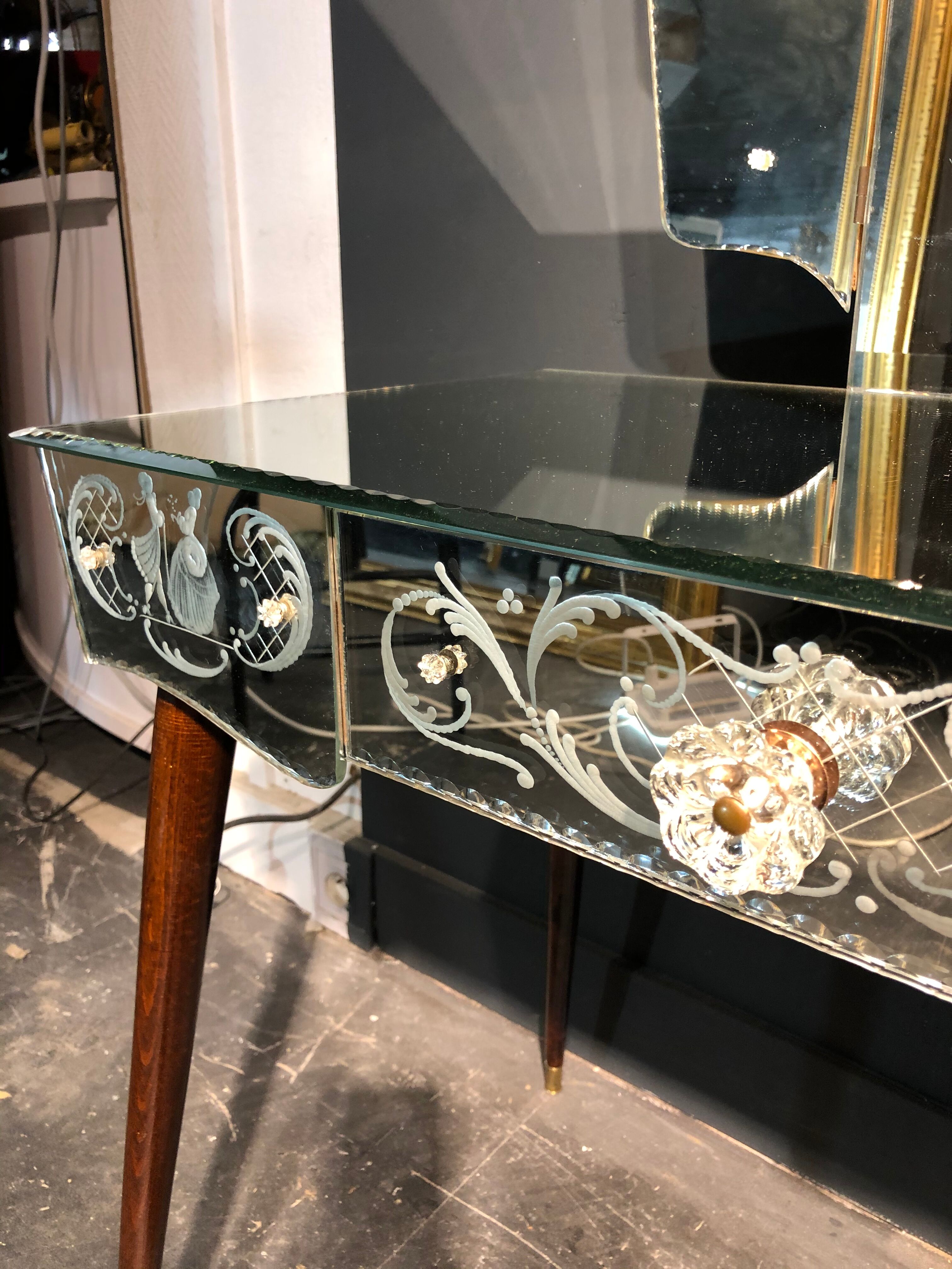 Coiffeuse miroir vintage année 50