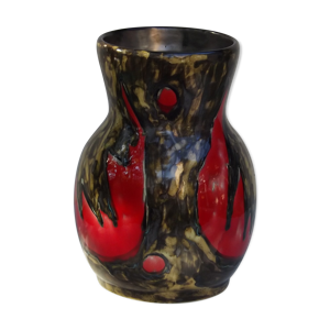 Vase vintage en céramique multicolore signé G.Maire années 1960