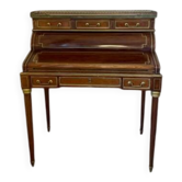 Cylinder desk with a system in mahogany in Louis XVI style