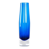 Vase en verre bleu cobalt, Danemark années 1960