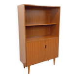 Vintage Scandinavian style storage bookcase in melamine and teak from the 60s