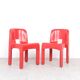 Joe Colombo red universale chairs for Kartell, 1960s