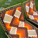 Pair of vintage Lafuma sun loungers in perfect condition