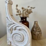 Shabby chic white patina pediment woodwork