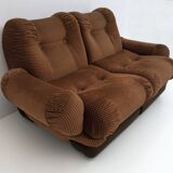 Canapé modulaire en velours italien Space Age, années 1970