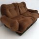 Space Age Italian Velvet Modular Sofa, 1970s