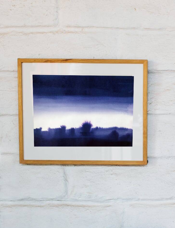 Blue landscape in ink 4