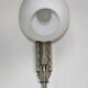French art deco wall sconce silver metal with opaque glass ball shade 4101