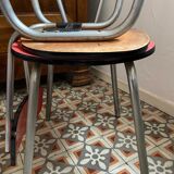 2 chairs in red Formica 60s