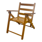 Fauteuil pliable en bois pour enfant années 60