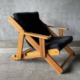 Scandinavian reclining and foldable chair by Gillis Lundgren, 1970s