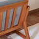 Scandinavian armchair teak Komfor blue-grey fabric 60's sled base