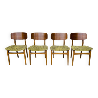 4 Scandinavian teak chairs 1960