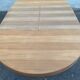 Authentic Scandinavian round table BAUMANN stripped in raw teak 1960