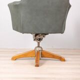 50s vintage swivel armchair in leather design anonima castelli