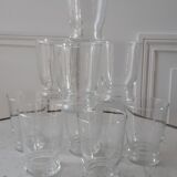 Set of 8 crystalline water glasses engraved 50s